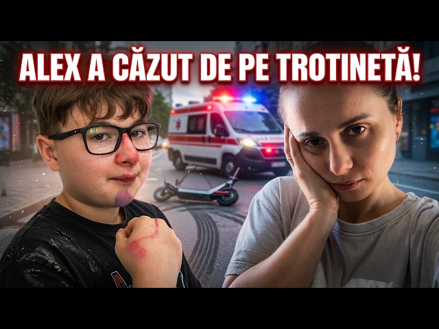 Alex fell off his scooter! 🛴 Dangerous rock! 🫨