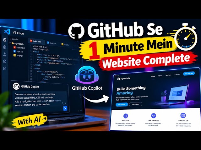 Create a Website in 1 Minute With GitHub Copilot | AI + VS Code |