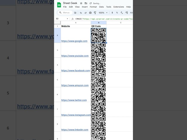 How to make QR codes fast in Google Sheets. #googlesheets #excel #spreadsheets