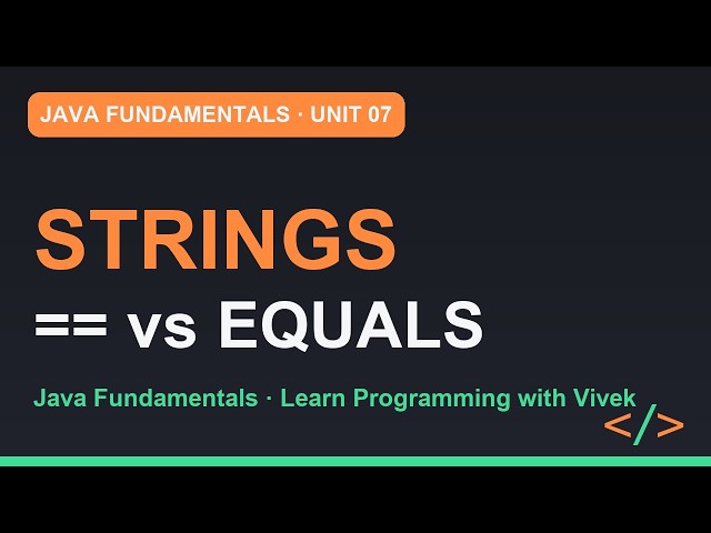 Java Fundamentals: Strings: Text Done Right | Unit 07