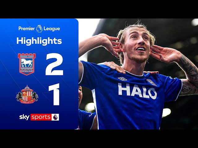 Clarke 90th-minute winner against former club! | Ipswich 2-1 Sunderland | Premier League highlights