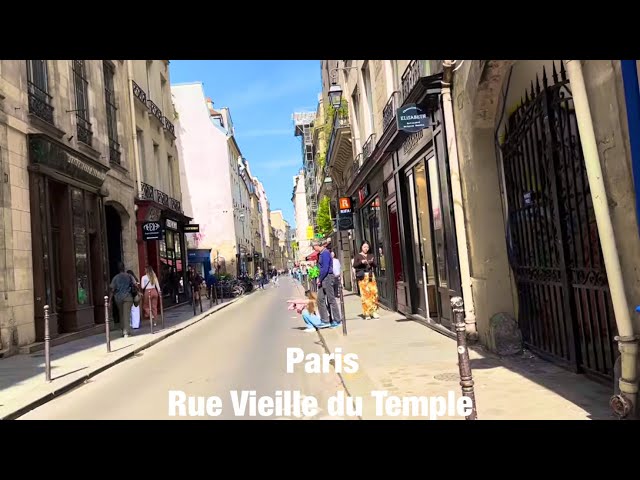 Paris city walks   Rue Vieille du Temple   Paris,France 4K