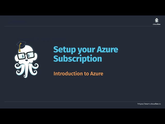 Free Getting Started with Azure Course - Setup your Azure Subscription