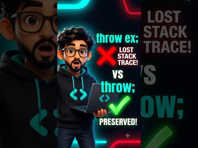Stop Doing This in C#! 🛑 Throw vs Throw Ex Explained in 10 Seconds