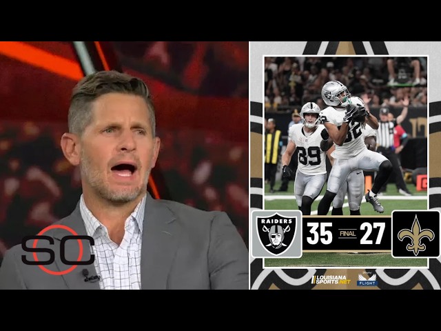ESPN reacts to Raiders win against Saints 35-27, improving to 3-0 for the first time since 2021.