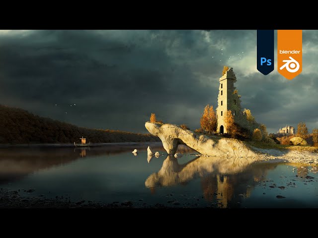 From Scratch to Stunning Realistic Environment - Blender & Photoshop | Timelapse