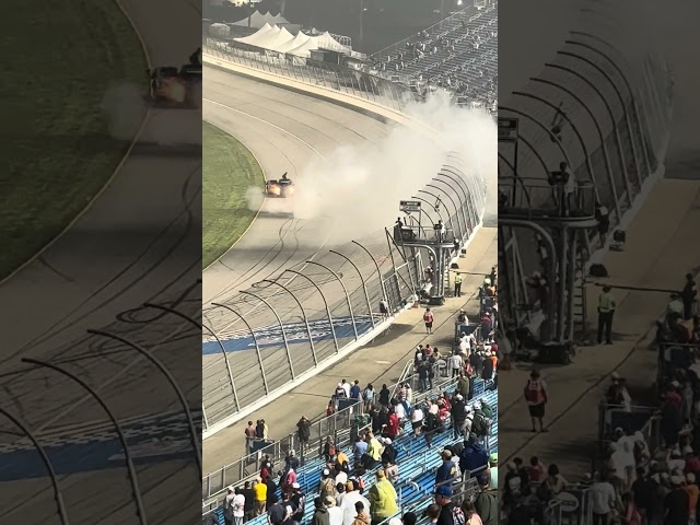 Brandon Jones victory burnout at Chicagoland