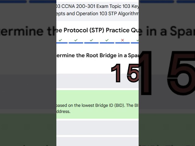 CCNA 200 301 Quiz: Spanning Tree Protocol STP Practice Questions & Explanations