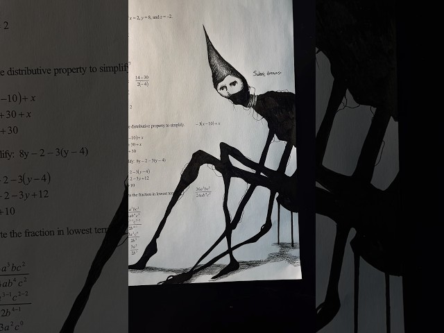 Traumatizing My Math Teacher #art #horror #drawing #virashorts