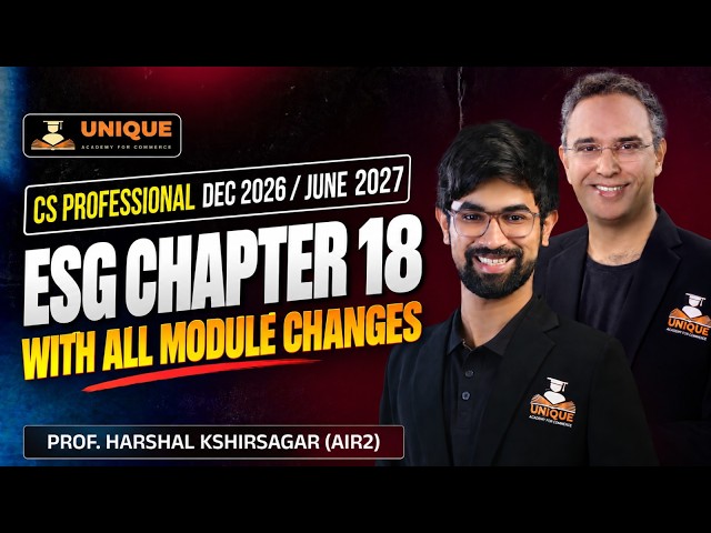 ESG | CS Professional | Chapter 18 | One Shot Revision | Dec 2026 | Prof. Harshal Kshirsagar (Air 2)