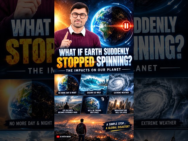 What If Earth Suddenly Stopped Spinning? 🌍 #Earth #Science #Space #WhatIf #AIWithNoor