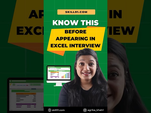 8 Most Important Excel Questions to Crack Interview #shorts #excel