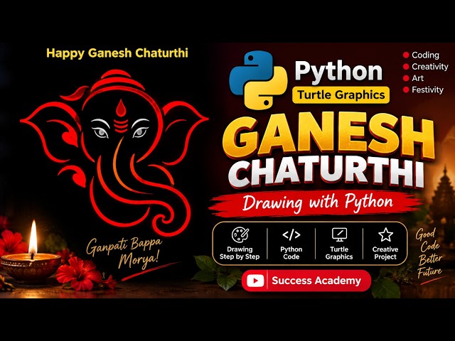 🐘 Happy Ganesh Chaturthi 🪔 | Lord Ganesha Drawing Using Python Turtle 🐍 | Python Graphics