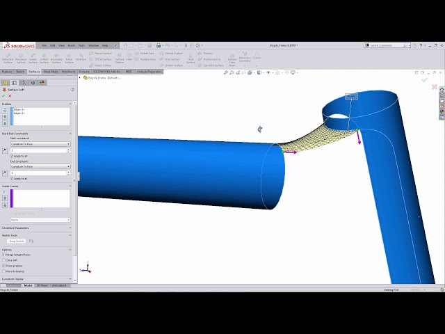 SOLIDWORKS Surface Modeling – Creating a K-Blend