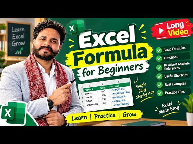 Excel Formulas for Beginners 🔥 | Learn Excel From Basic to Advanced