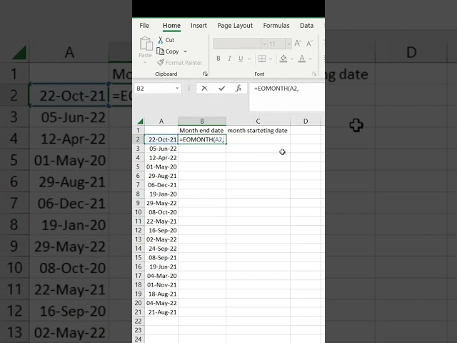 Find Month Start date & End Date