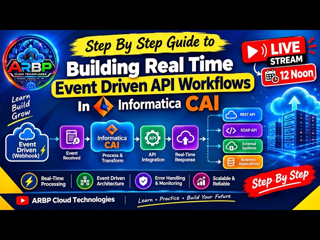 🚀Building Real-Time Event-Driven API Workflows with Informatica CAI | Step-by-Step LIVE✅