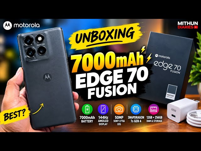 Motorola Edge 70 Fusion Unboxing 🔥 7000mAh Battery + 50MP Sony Camera | 12GB RAM 256GB