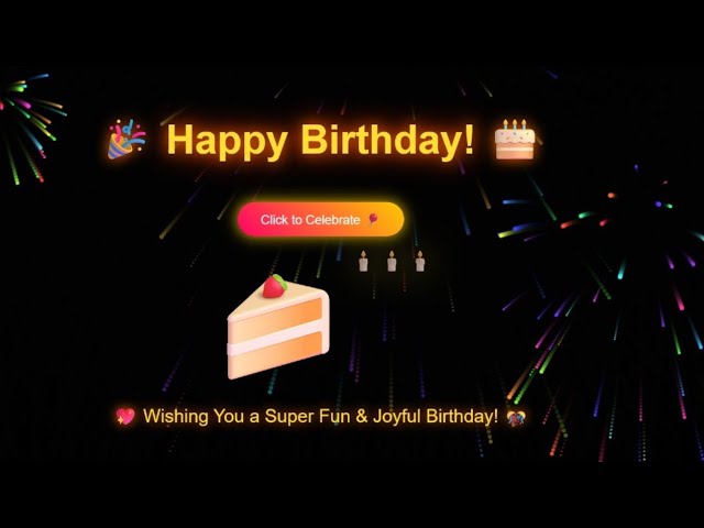 💻✨ Amazing Happy Birthday Website 🎂 #Coding #HTMLCSSJAVASCRIPT 🎉 #html #css #js #codewithme 