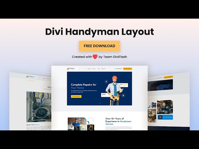Divi Handyman Layout by DiviFlash [FREE DOWNLOAD]