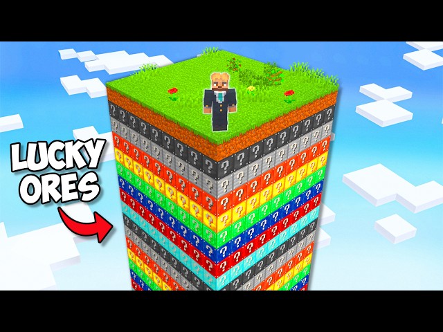 Minecraft One Chunk, But There's LUCKY BLOCKS