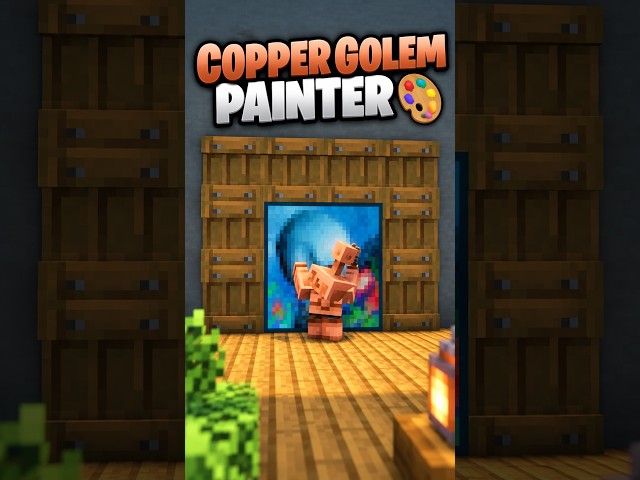 Copper Golem Painting in Minecraft 🎨 #minecraft #minecrafttutorial #minecraftshorts