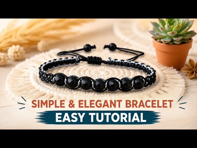 😲 Looks EXPENSIVE But…SUPER EASY Black Beaded Bracelet Tutorial 💎