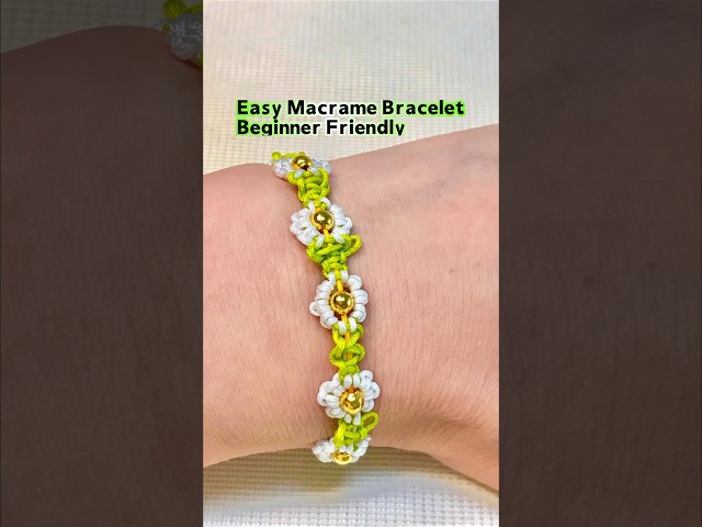 Easy Jasmine Flower Macrame Bracelet｜Easy DIY Gift for Friends #claybracelet #macrametutorial #diy