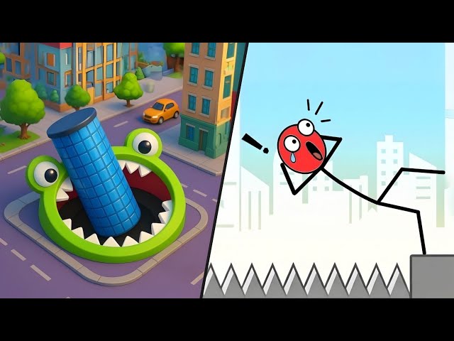 Hole.io & Mr Bounce / All Level Gameplay: Android,iOS