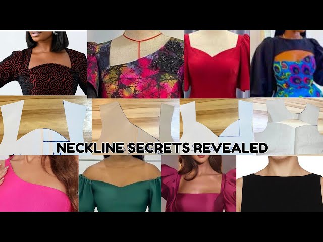 How to Cut 15 Different NECKLINES FOR BEGINNERS| Trendy Necklines for blouses & dresses| PART 9