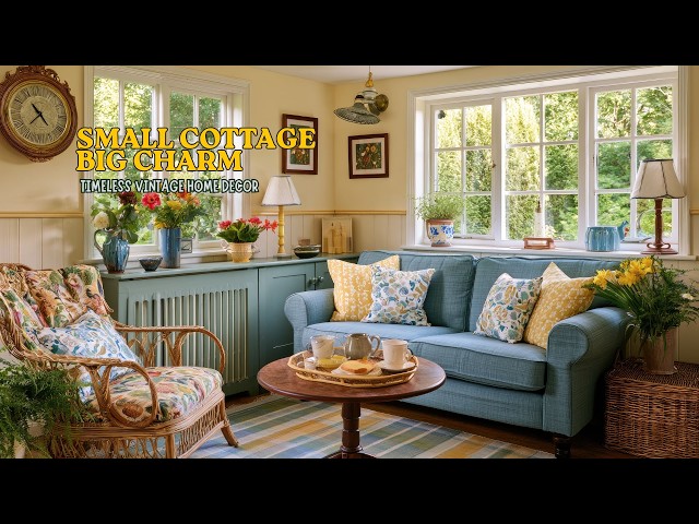 Fall in Love With This Small Cottage | Stunning and Cozy Blue and Yellow Vintage Decor