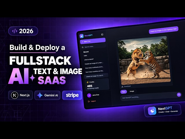 Build & Deploy a Fullstack AI Text & Image SaaS | Next.js, Gemini AI, Stripe