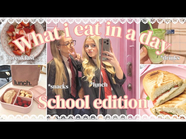 *realistic* what I eat in a day as a yr11 school student🍓📚🌯