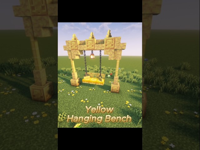 Yellow Hanging Bench Design #minecraft #shorts