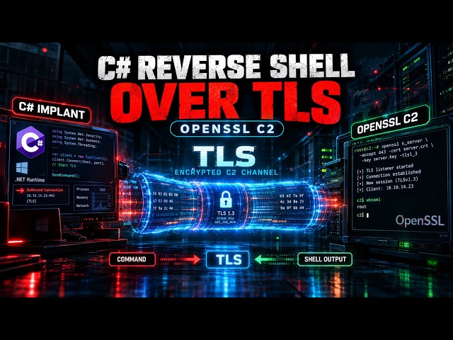 Encrypted C# Reverse Shell Through OpenSSL's TLS Listener #hacker #hackers #hacks #csharp #viral