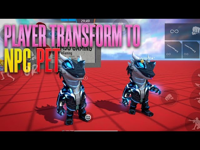 Free fire craftland player transform to npc or pet script by zomjo gaming | free fire craftlandzomjo