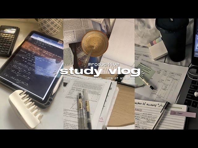 study vlog 📁 coding, note-taking, lots of studying