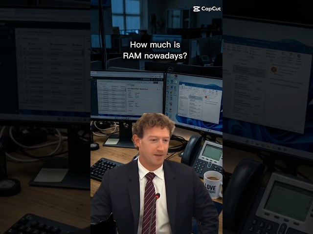 Funny meme of Mark Zuckerberg thinking about how much is RAM nowadays. #RAM #inflation #ai