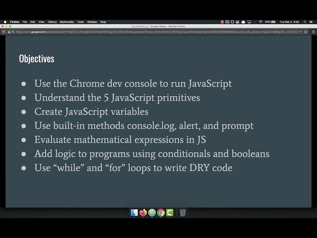 Full Stack Web Developer Course: 3_1 - Intro to JavaScript