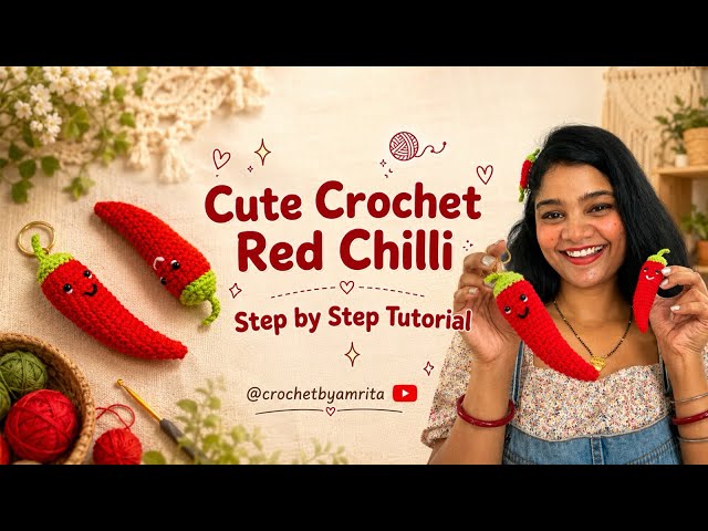 Cutest red chilli for your lovely people 🌶️ 😊❤️beginners friendly tutorial 