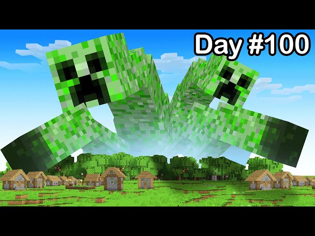 I Survived 100 Days Versus a Mutant Creeper