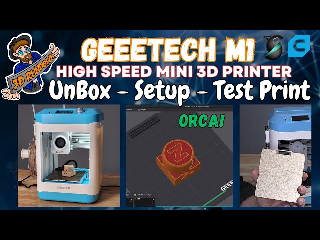 GeeeTech M1: TUTORIAL: Unbox, Setup, Config Test Print -  Mini 3D Printer