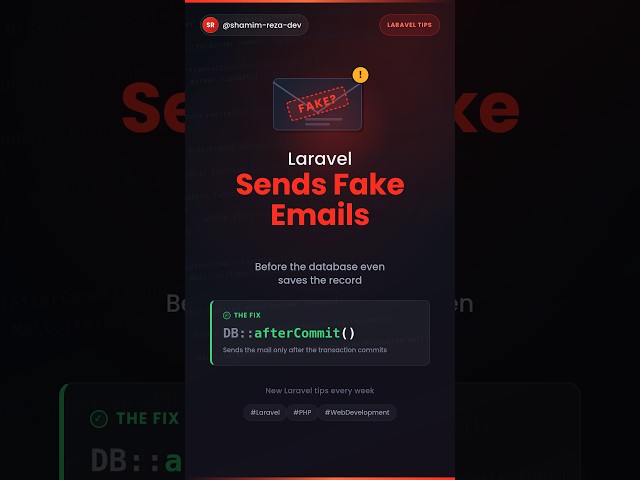 Laravel Sends Fake Emails