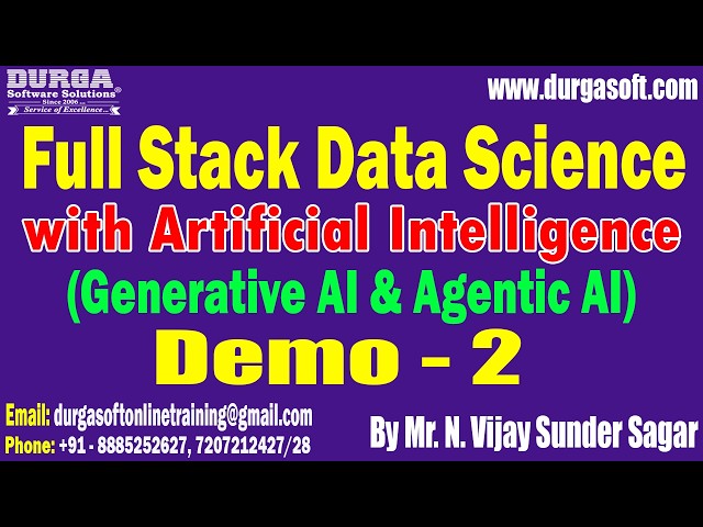 FULL STACK DATA SCIENCE with Artificial Intelligence tutorials || by Mr. N. Vijay Sunder Sagar