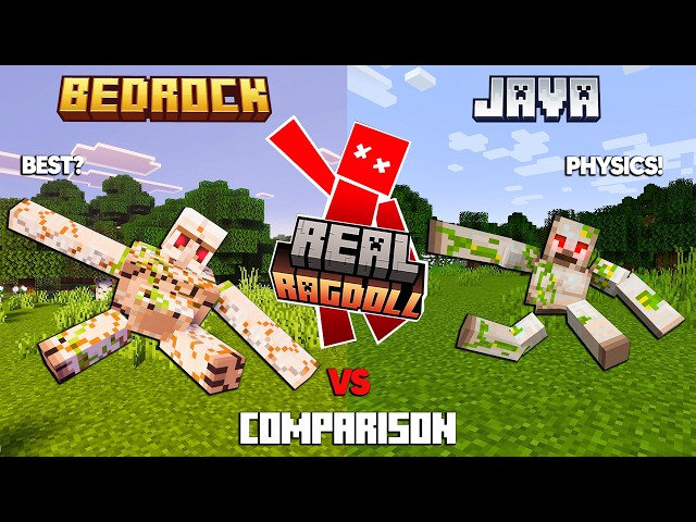 RAGDOLL PHYSICS Bedrock vs Java Comparison (minecraft mod)