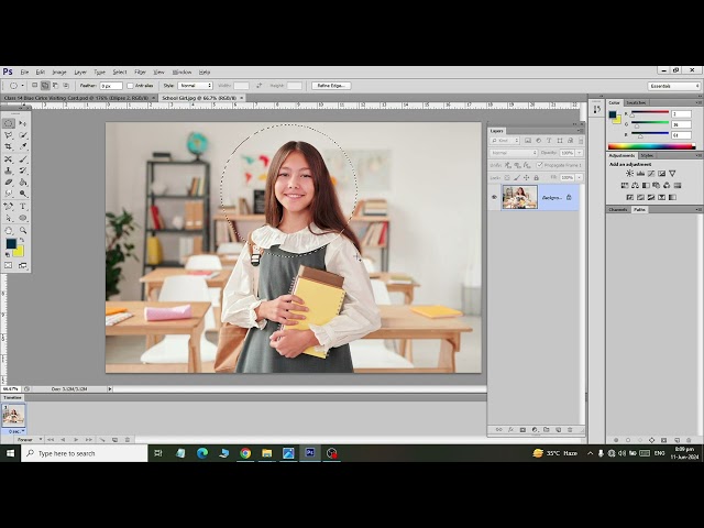 Adobe PhotoShop How to create Vertical ID Card in Blue shade
