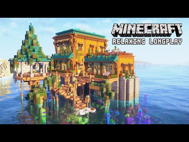 Minecraft Relaxing Longplay | We Built a Peaceful Beach Cottage House (No Commentary)
