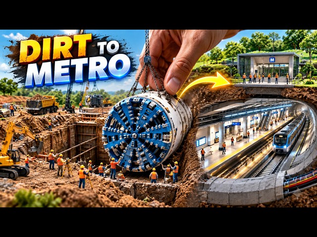 🚇 Giant TBM Digs a Miniature Metro Tunnel! 🔥🏗️✨