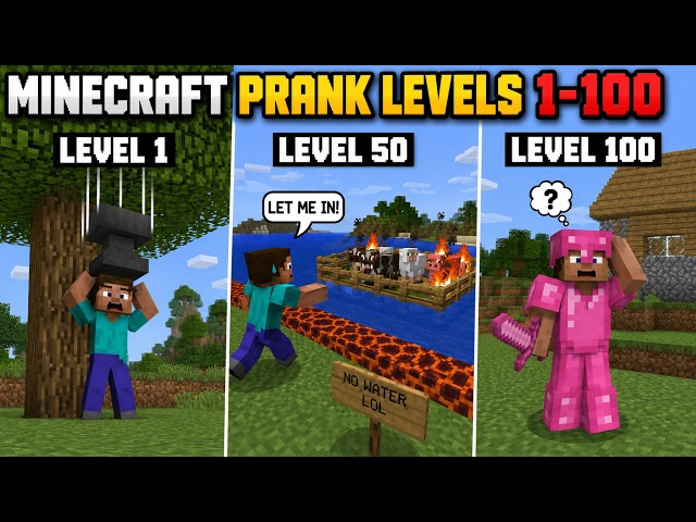 Minecraft Pranks Level 1 to 100 on My Brother! 🤣