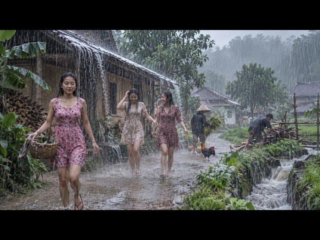 EXTREME WEATHER in Indonesia 🌧️ Walking Through Heavy Rain & Loud Thunder | Real Rain Sounds